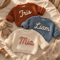 Custom Embroidered Baby Name Sweater - Hand embroidered