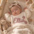 Custom Embroidered Baby Name Sweater - Hand embroidered